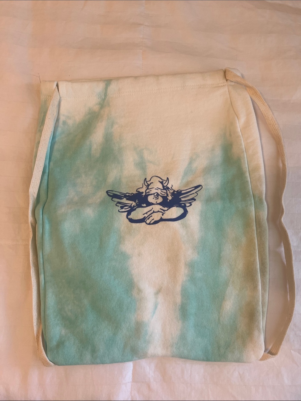 Boys Lie Tie-Dye Drawstring Backpack with Blue Angel Graphic - Picture 3 of 7